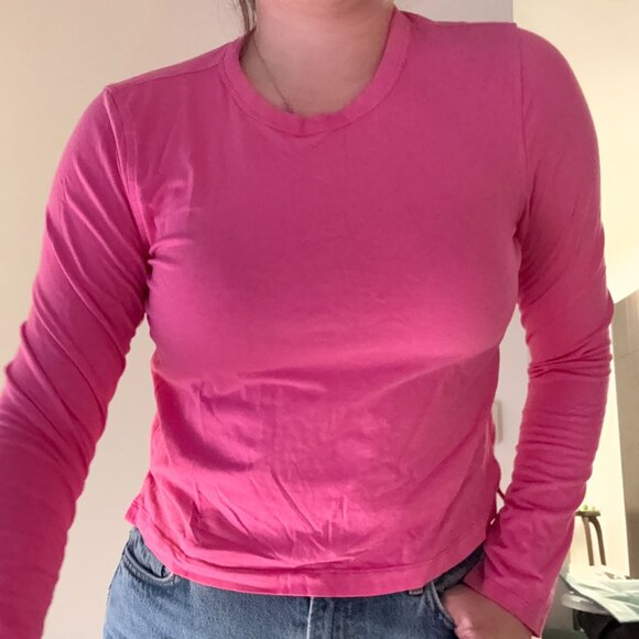LULULEMON - Pink cotton long sleeve (Size 4 - Never Worn) - Picture 1 of 6